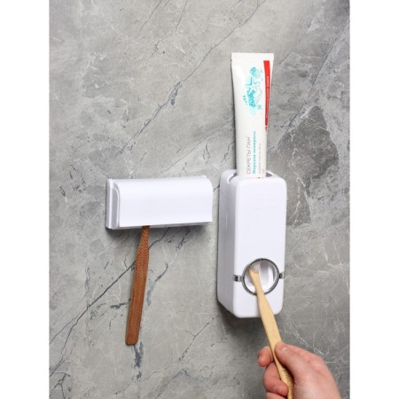 Holder for dental brushes and squeezer for dental paste, 15.5 × 6 × 6 cm (for paste), 11.5 × 5.5 × 3.5 cm (for brushes), color mix-2