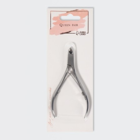 Manicure nippers for cuticle, double spring, 10 cm, blade length - 12 mm, on the blist, silver color-4