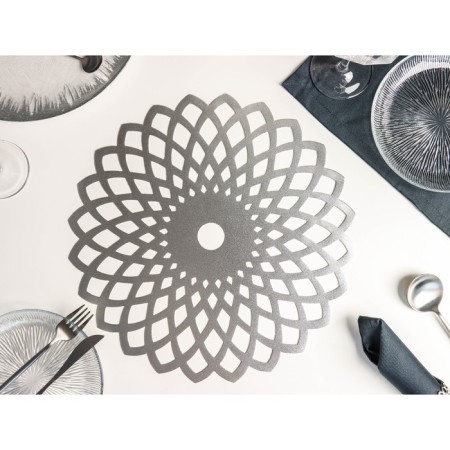 Serving napkin on the table "Demi", d = 37 cm, silver color