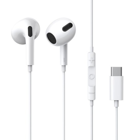 Headphones Baseus C17, inserts, wired, Type-C, 1.1 m, white-1