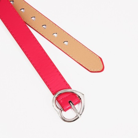 Building belt, width 2.4 cm, metal buckle, fuchsia color-1