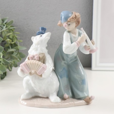 Souvenir Ceramics "Clown with Bear" 10.5x15x18.5 cm