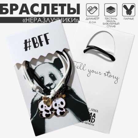 Bracelets "Demetrons" Panda and legs, black and white color, d = 6 cm-5