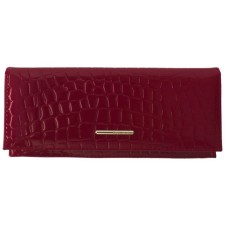 Nice purse, glossy skin, burgundy crocodile color