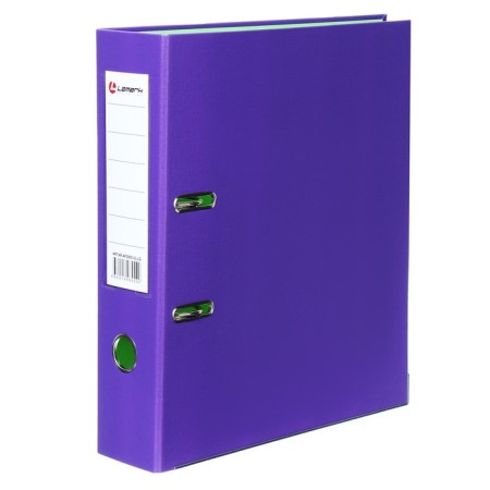 A4, 75 mm, Lamark, PVC, double-sided coverage, metal edging, pocket for a spine, assembled, purple/pistachio-1