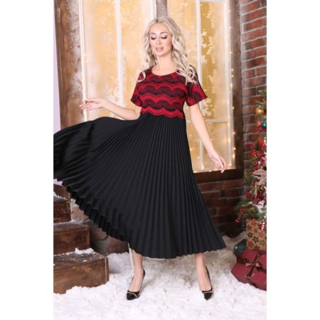 Female dress, size 42, black color, burgundy