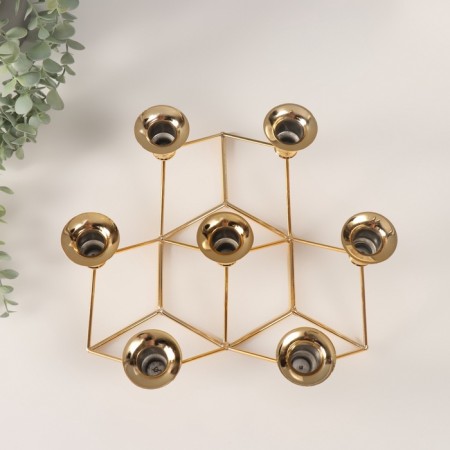 Metal candlestick for 7 candles "Geometry" d-2 cm 30x29.5x10.5 cm-2