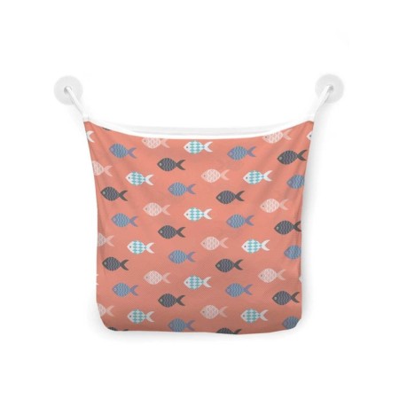 Organizer in a bathtub on suction cups "Fish Stroy", for storing toys and trifles, size 33x39 cm-2