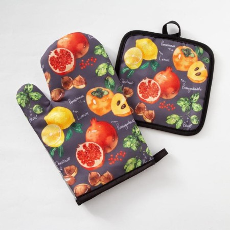 Kitchen set of the shade "Fruits", a severity of 17x17 cm, mitten 26x16 cm-1