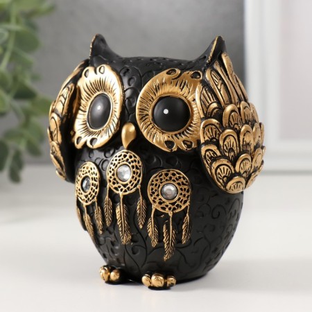 Souvenir Polystone "Owl with Dream Capers" Set 3 pcs 5.5x8.5x10 cm-4