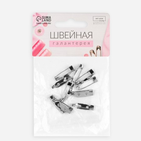 The base for brooches, 2 holes, 20 mm, 10 pcs, silver color-4