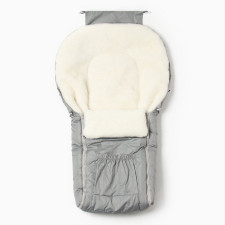 Baby envelope on fur, gray color, height 56-62 cm