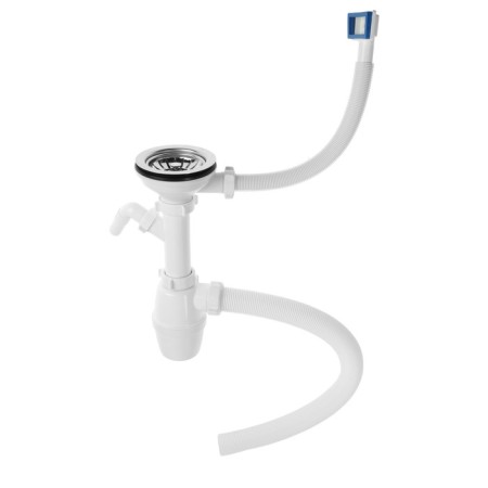 Siphon for washing ORIO E-4011, 3 1/2 "x40 mm, with aircraft, with overflow, with corrugated 40x40 mm