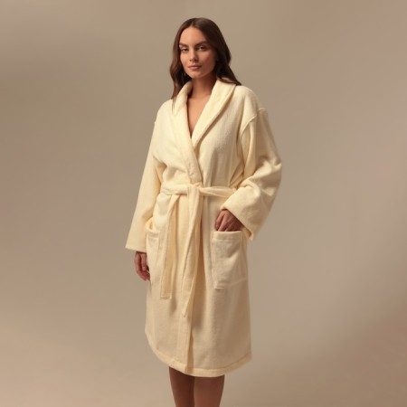 Tainted female bathrobe SL Home: Basic "Aivori", size M, 100% cotton, 420 g/m2
