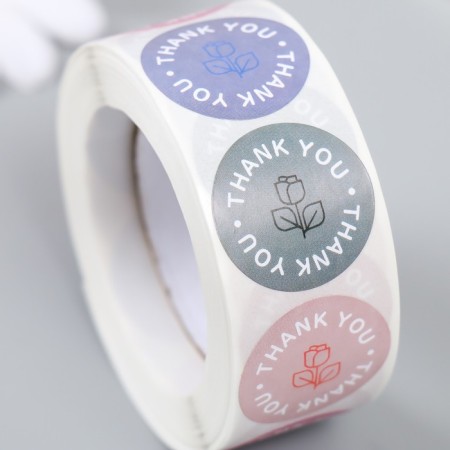 Stick Paper "Pink. Gratitude" d = 2.5 cm 500 pcs in a roll 3x6.5x6.5 cm-3