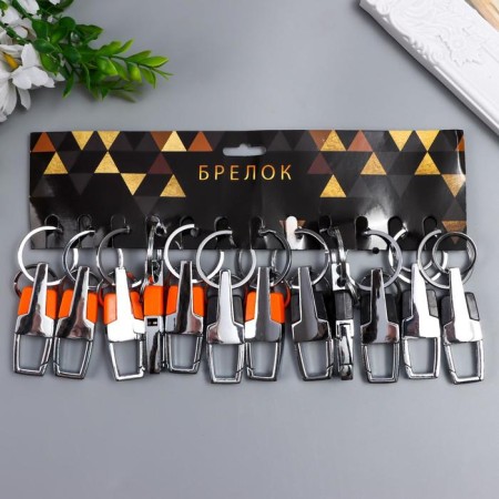 Metal keychain, dual ring "Carabin" mix 8x3.2 cm-4