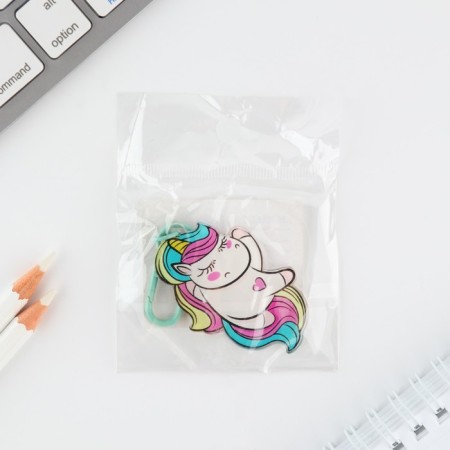 Acrylic "unicorn" keychain with carbine, 5.5 x 3.6 cm-4