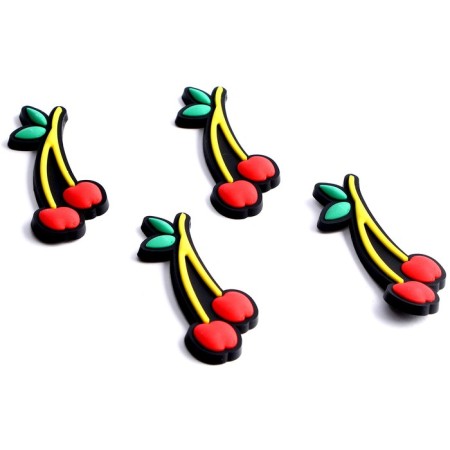 Decor silicone "Cherry" set 4 pcs., Size 1 pc. - 2 × 6 × 0.3 cm, glue pads-1