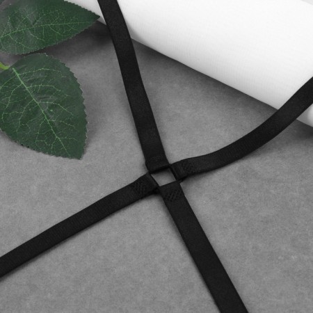 The straps of textile, cross -shaped, 1 cm, black color-7