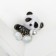 Pandochka brooch, black and white color in gold