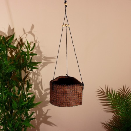 Suspended pot "Love" coconut fiber 19x18x70 cm-1