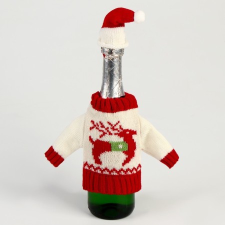 New Year! Clothing for a bottle "Sweater with a deer"-2