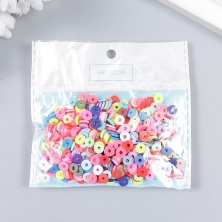 Beads for PVC Creativity "Color Rings" set 25 grams 0.1x0.6x0.6 cm-2