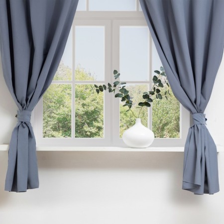 A set of curtains for the kitchen with sequences of Ethel "Kitchen", blue color, 150x180 cm - 2 pcs