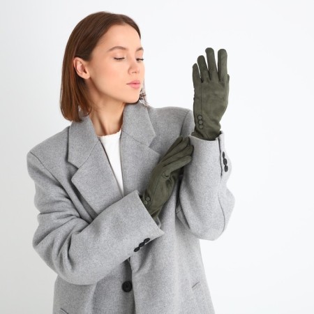 Gloves are female, dimensionless, without insulation, khaki color-4