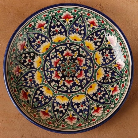 Largan Rishtan ceramics "Flowers", 32 cm, blue-1