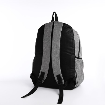A backpack with a zipper, with USB, 4 outer pockets, bag, pencil case, color gray color-5