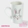 Porcelain share mug "Hell of a hare", 380 ml, white color