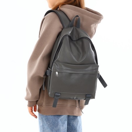 Youth backpack with lightning, 3 pockets, gray color-1