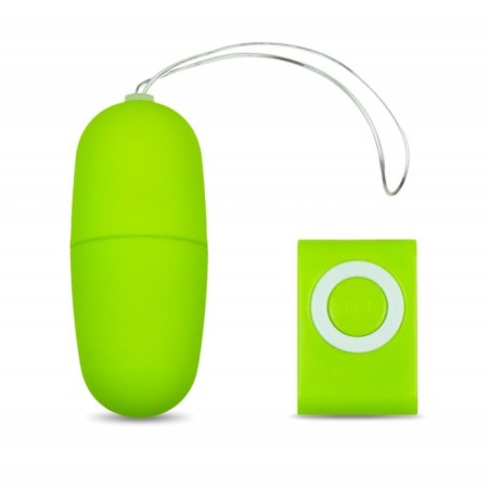 Vibroyaitzo jaga jaga, with a remote control, silicone, 7/3 cm, salad