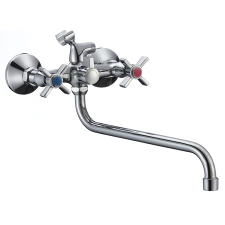 Bath mixer "RMS" SL118-140, two-wound, shower set, zinc, chrome