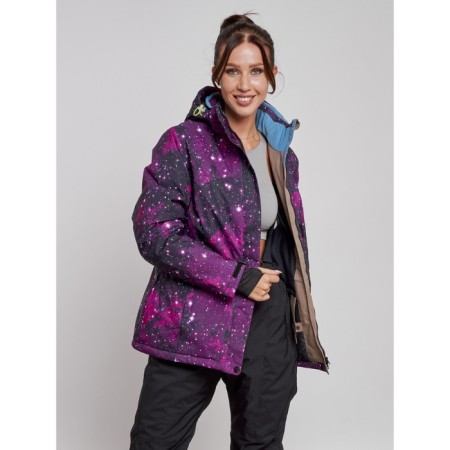 Ski jacket female winter, size 58, burgundy color-8