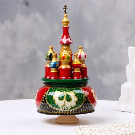 Musical souvenir "Temple" No. 2, red-green, manual painting, 112x22 cm
