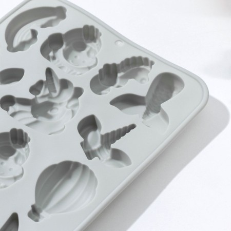 Form for jewelry of the share "Magic", silicone, 23 × 16.5 × 2 cm, 14 cells, color mix-2