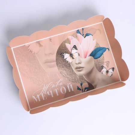Cookie box, confectionery packaging with PVC lid, “live a dream”, 20 x 30 x 8 cm-3