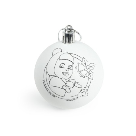 A mug for coloring with a Christmas tree for the New Year "Masha and the Bear", 300 ml, a set for creativity-3