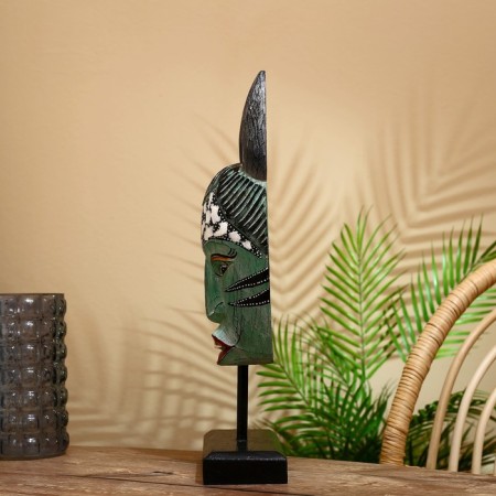 Mask "Judy" on a stand, Albezia 15x8x45 cm-2