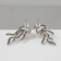 Earrings Metal "Medusa" miniature, white color