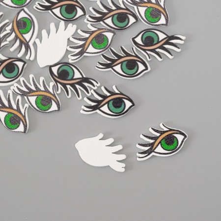 Decor for creativity tree "Green Eyes" set of 20 pcs 2.4x1.5 cm-1