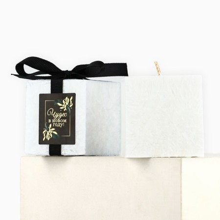 Interior New Year's Candle "Miracles" for the New Year, White, 5 x 5 cm-1