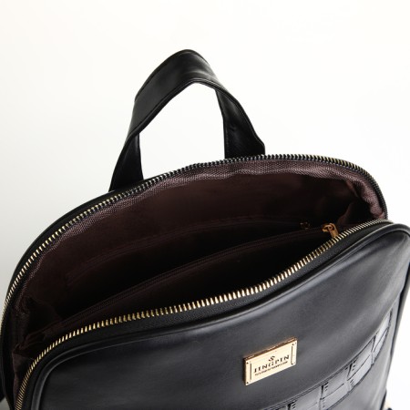 City backpack on a zipper, black color-3
