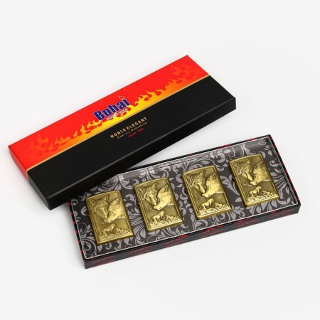 Gasoline lighter for smoking, set "wolf", 4 pcs, 23 x 18 x 3 cm, mix