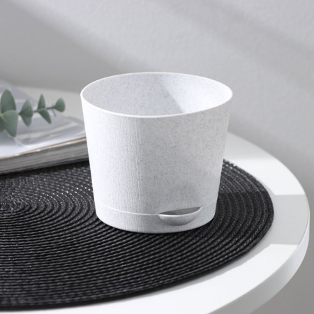 Flower pot with a basal watering “Alliance”, 0.4 l, d = 10 cm, h = 8.5 cm, color marble-1