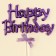 Topper "Happy Birthday" with a bow, purple color