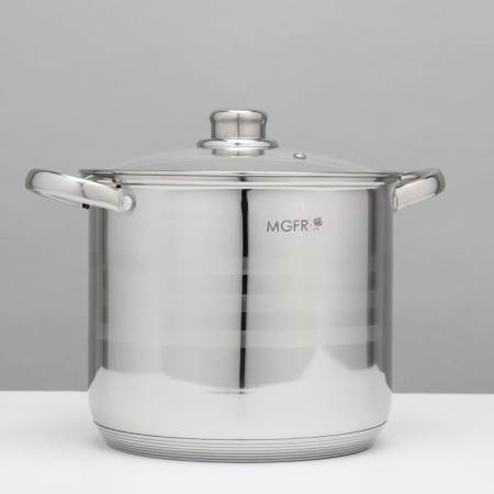 A set of stainless steel pan “Abel”, 4 subjects: 7 l, 9 l, 10 l, 12 l, covers, induction-1