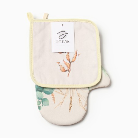 Set of kitchen. Ethel "Cotton" mittens-seging 20x28cm, 19x19cm severity, 100% HL-5
